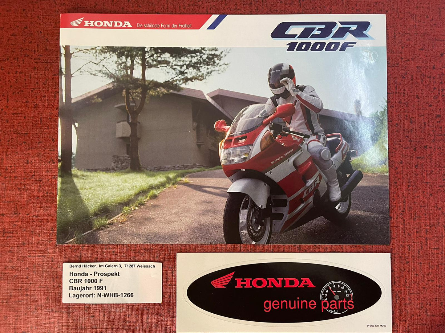 Prospekt Honda CBR1000F - CBR 1000 F Bj. 1991 + Aufkleber