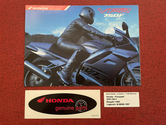 Prospekt Honda VFR750F - VFR 750 F Bj. 1993 + Aufkleber