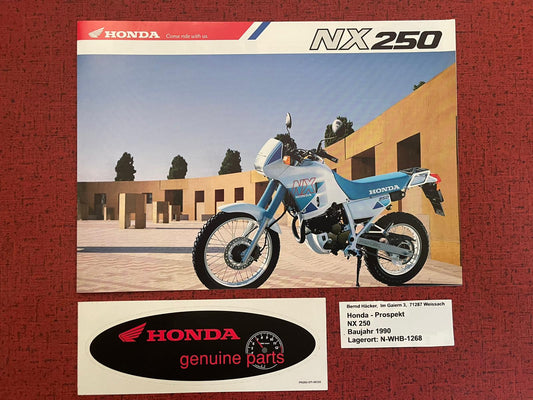 Prospekt Honda NX250 - NX 250 Bj. 1990 + Aufkleber