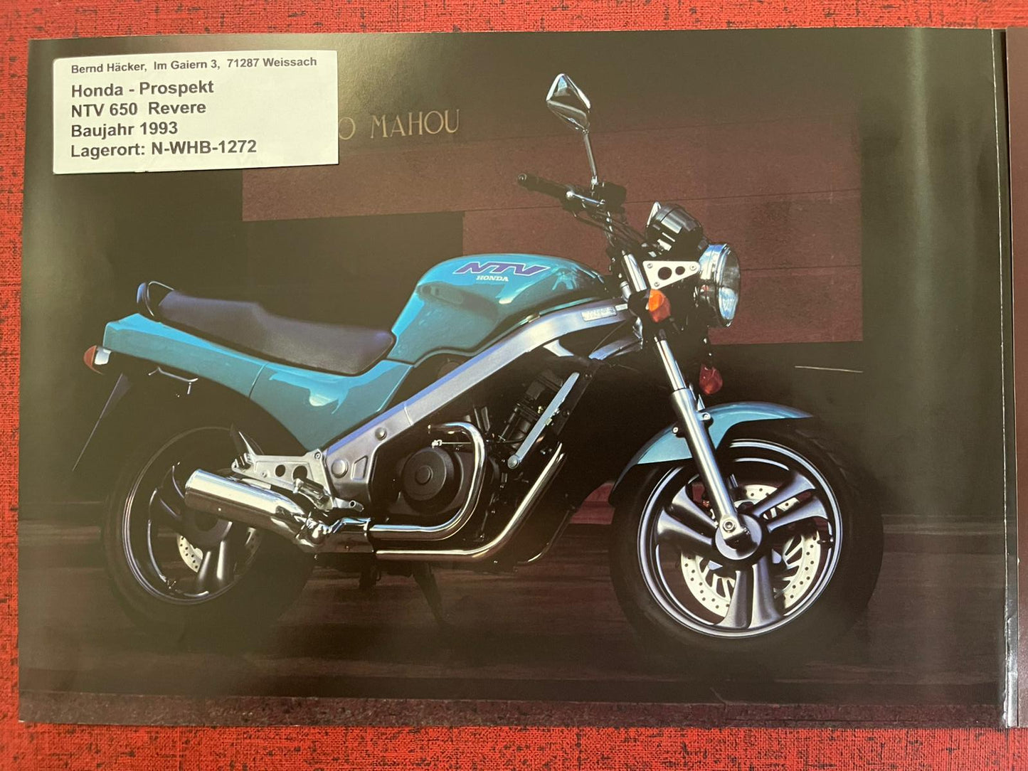 Prospekt Honda NTV650 - NTV 650 Revere Bj. 1993 + Aufkleber