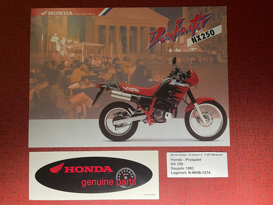 Prospekt Honda NX250 - NX 250 Bj. 1993 + Aufkleber