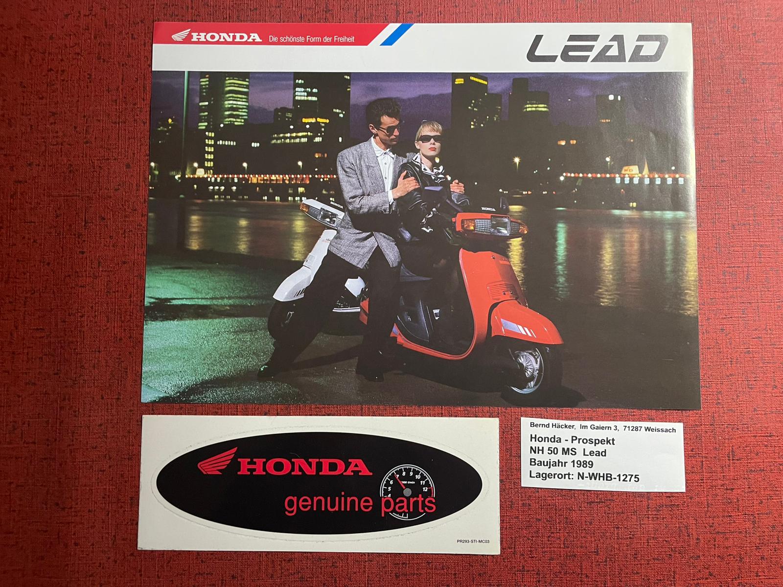 Prospekt Honda NH50MS - NH50 MS Lead - Bj. 1989 + Aufkleber