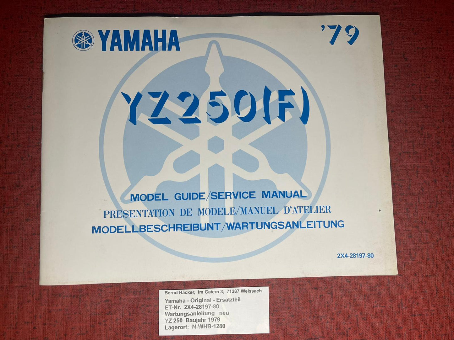 Wartungsanleitung Yamaha YZ250 YZ 250  Bj. 1979 Moto Cross