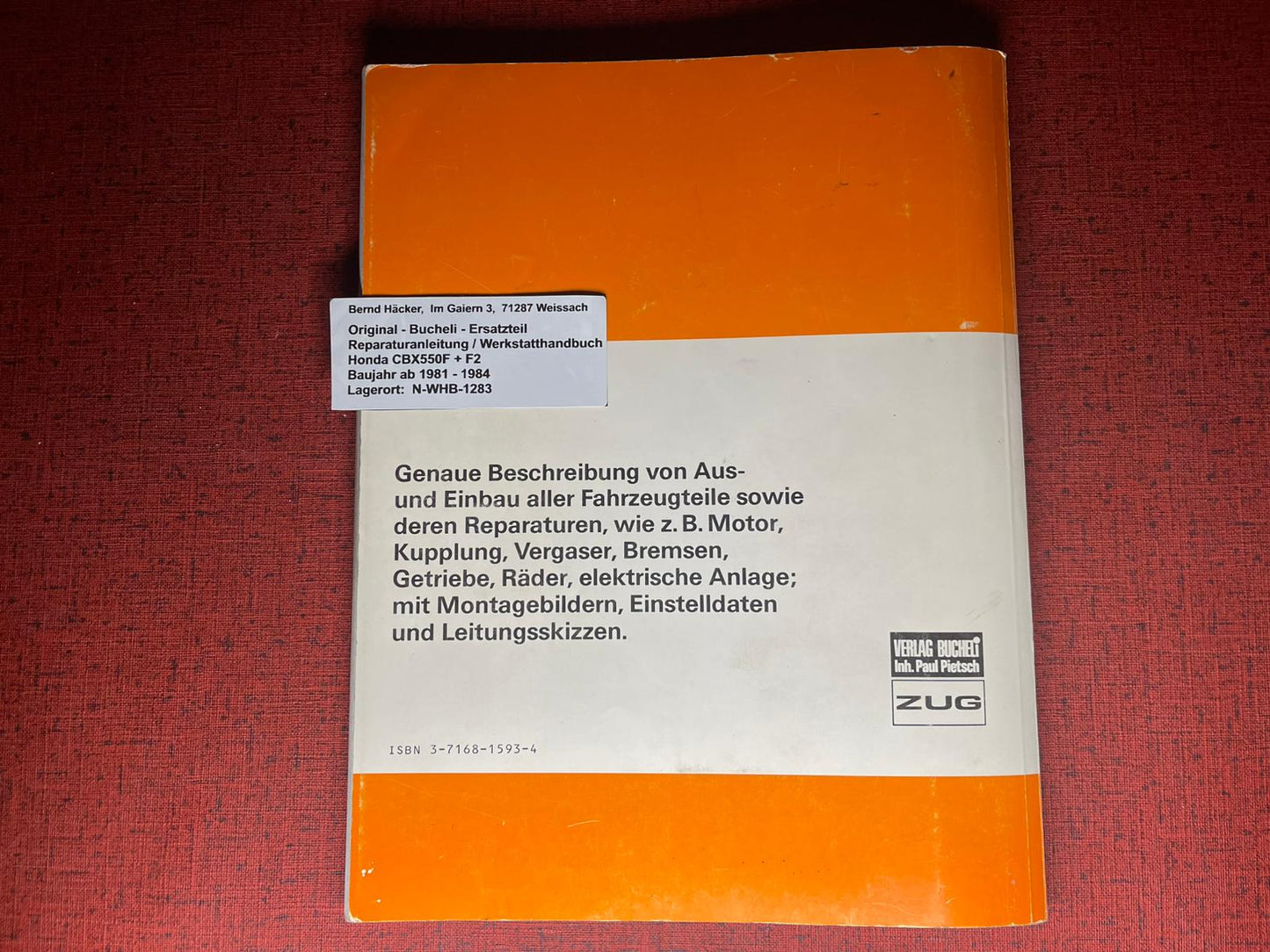 WERKSTATTHANDBUCH CBX550F CBX 550 F / F2 - ab 1981 - Reparaturanleitung