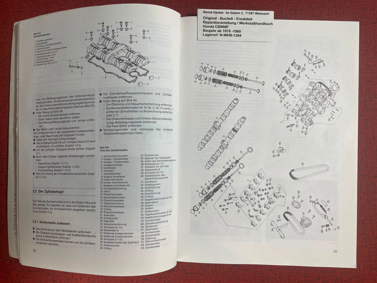 WERKSTATTHANDBUCH CB900F CB 900 F - 1978 - 1981 Reparaturanleitung