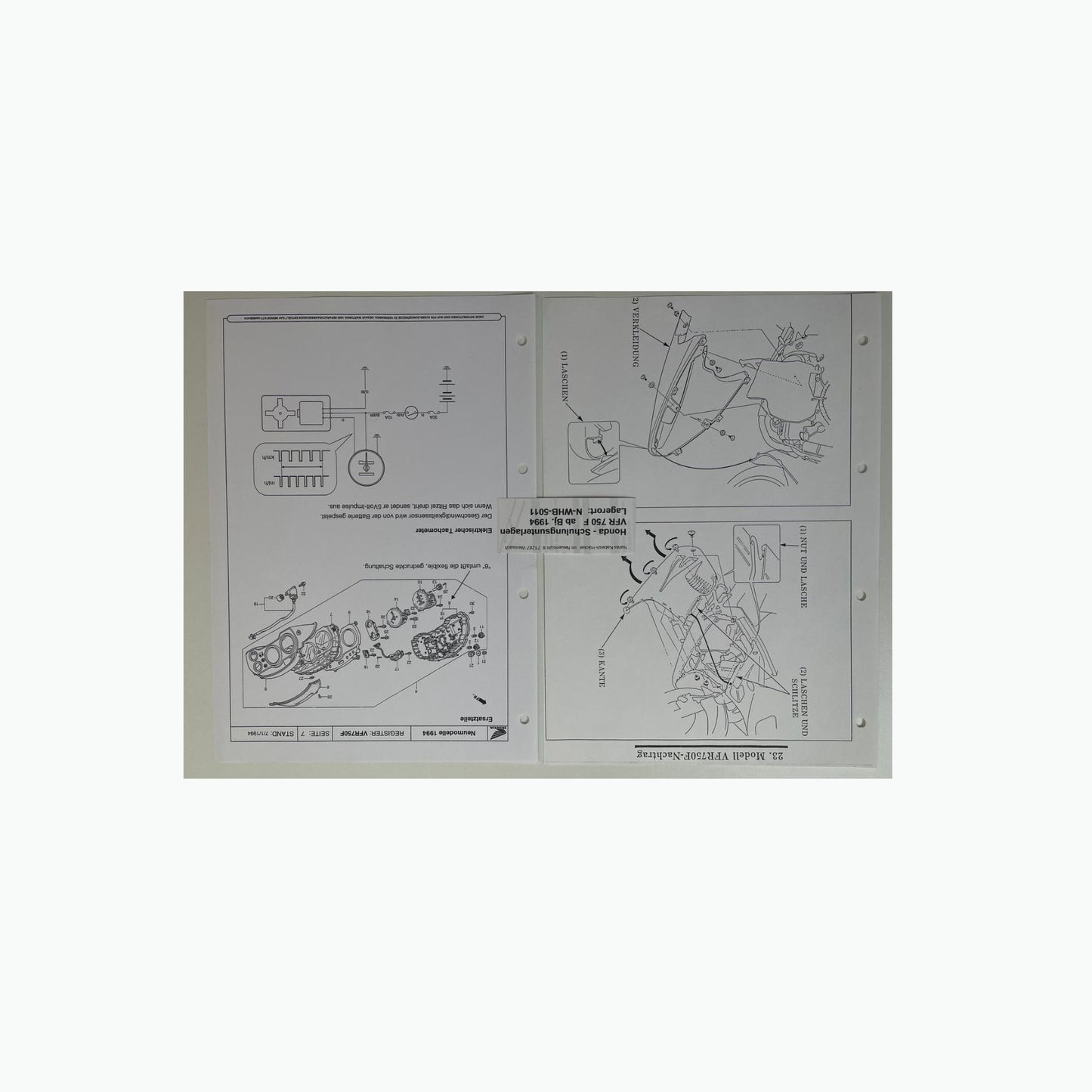 Honda Schulungs - Unterlagen VFR750F VFR 750 F ab Baujahr 1994 für Sammler