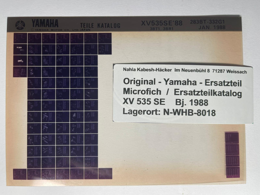 Microfich  XV535SE - XV 535 SE - Baujahr 1988 - Ersatzteilkatalog