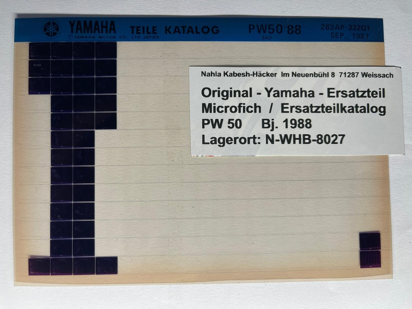 Microfich  PW50 - PW 50 - Bj. 1988 - Ersatzteilkatalog - Kindercross
