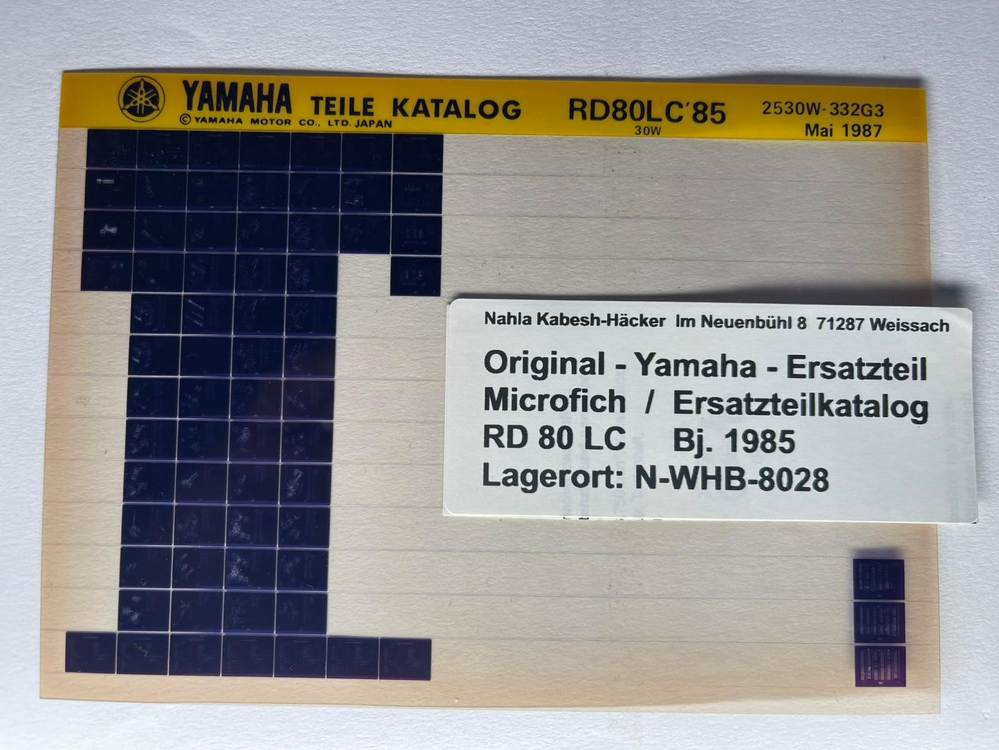 Microfich  RD80LC - RD 80 LC - Bj. 1985 - 1986 - Ersatzteilkatalog - Leichtkraftrad