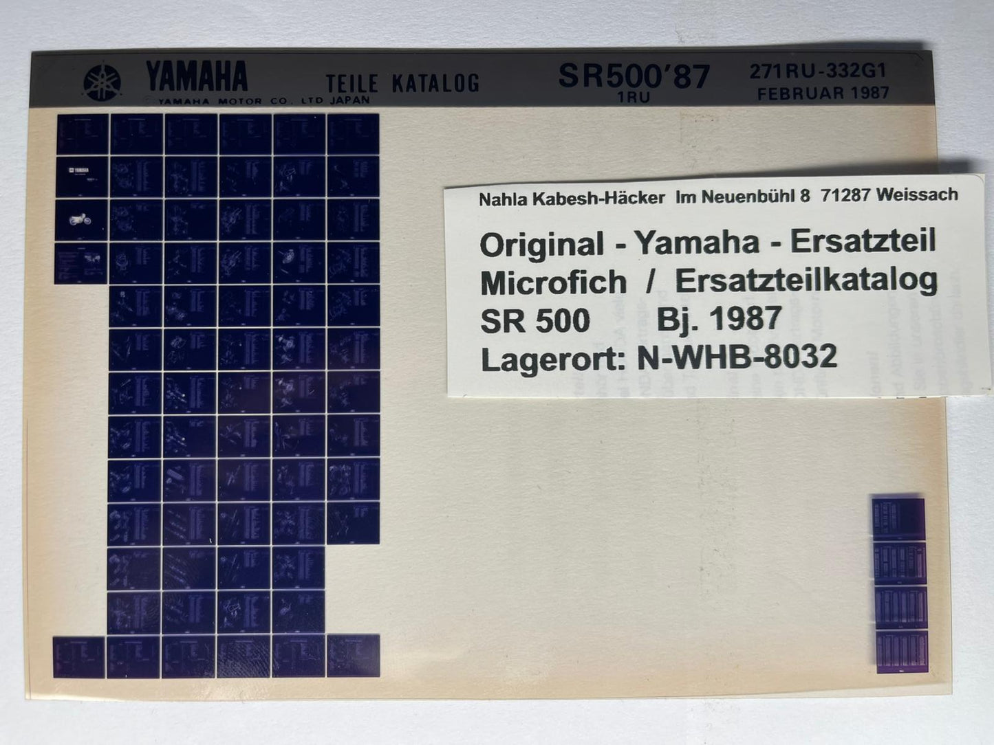 Microfich  SR500SP - SR 500 SP - Bj. 1988 - Ersatzteilkatalog - Speichenrad