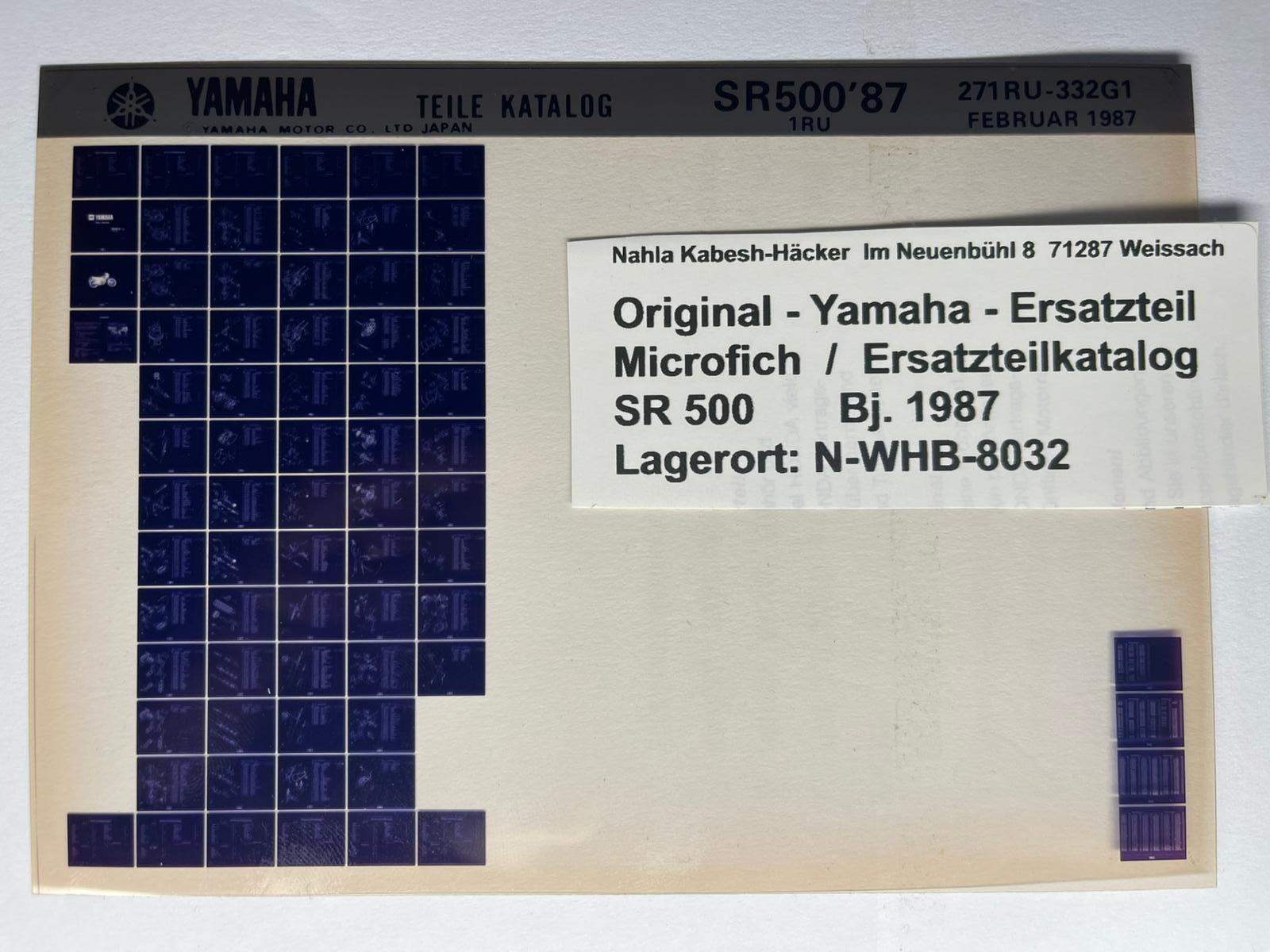 Microfich  SR500SP - SR 500 SP - Bj. 1988 - Ersatzteilkatalog - Speichenrad