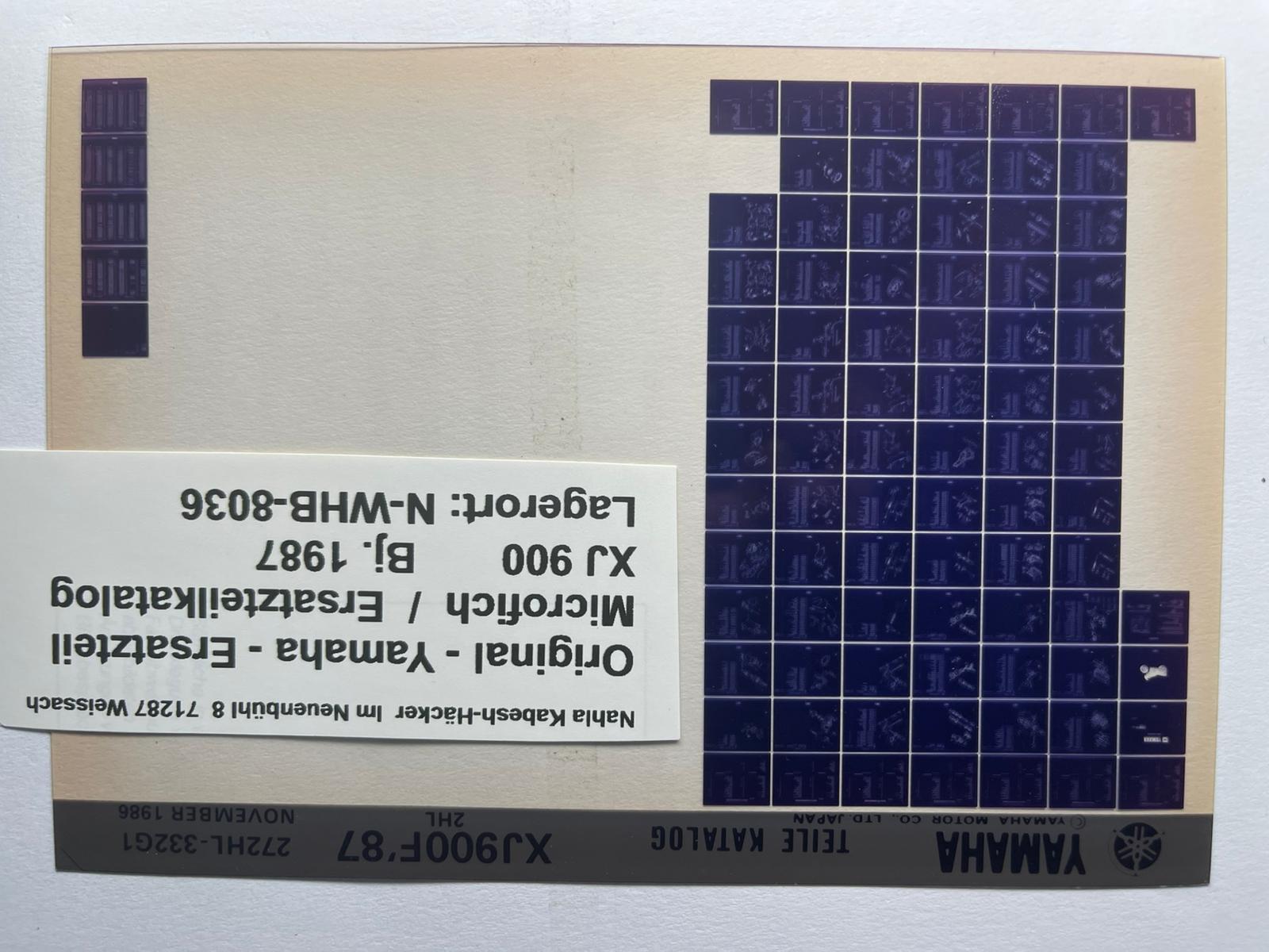 Microfich  XJ900F - XJ 900 F - Baujahr 1987 - Ersatzteilkatalog