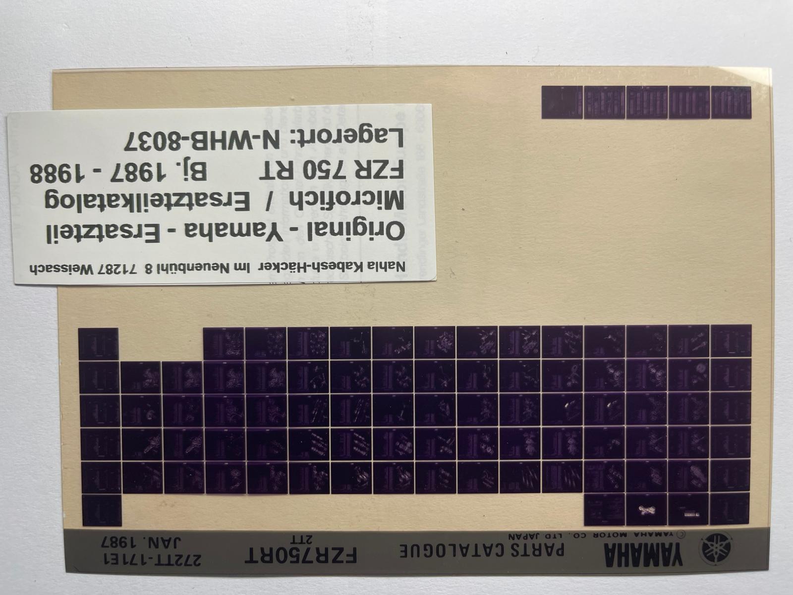 Microfich  FZR750RT - FZR 750 RT Genesis - Bj. 1987 - 1988 - Ersatzteilkatalog