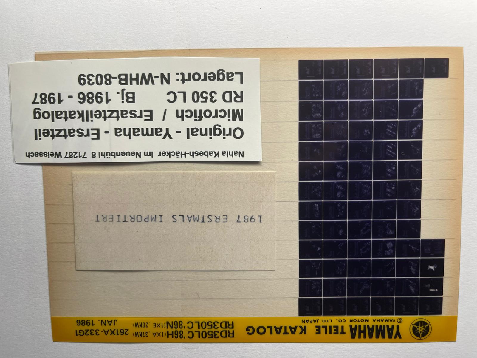 Microfich  RD350LC - RD 350 LC - Bj. 1986 - 1987 - Ersatzteilkatalog