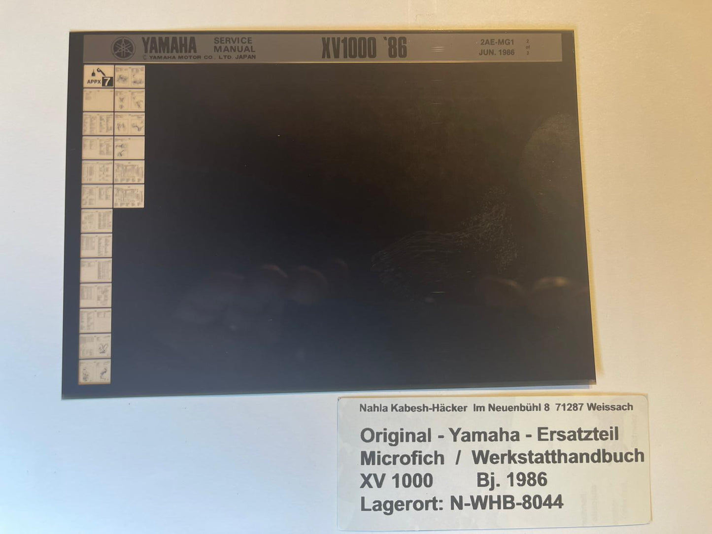 Yamaha Werkstatthandbuch XV1000 XV 1000 - Bj. 1986 - 1987 - Microfich