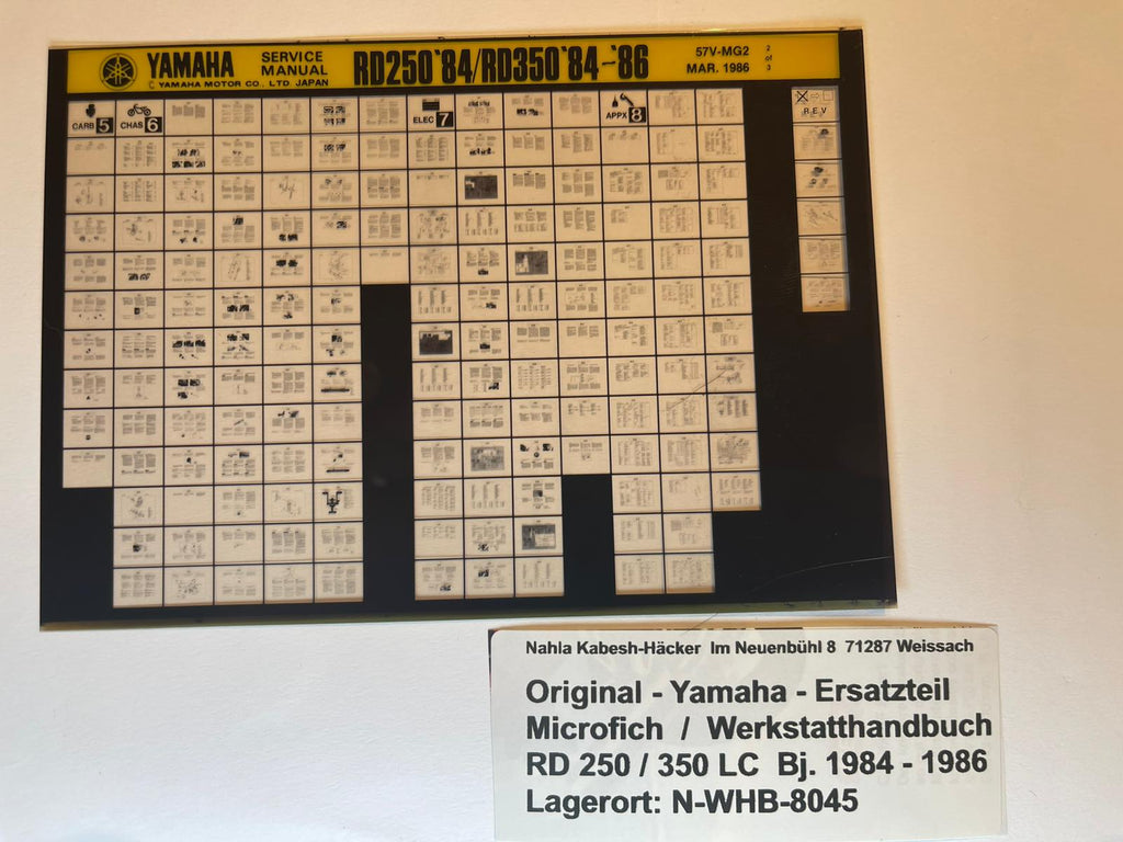 Yamaha Werkstatthandbuch RD 250 / 350 LC YPVS - 1984 - 1986 - Microfich