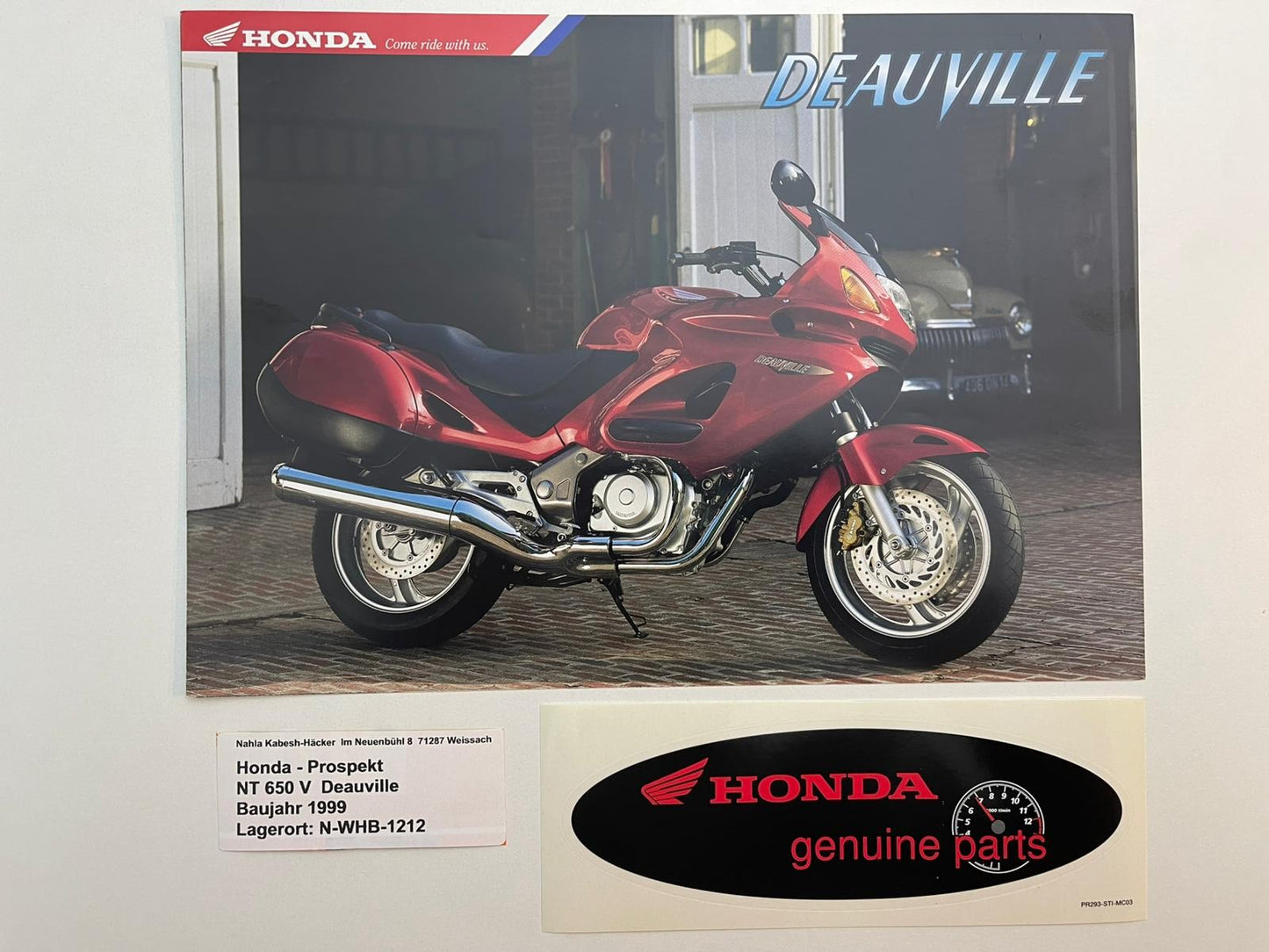 Prospekt Honda NT650V Deuville Bj. 1999 + Aufkleber