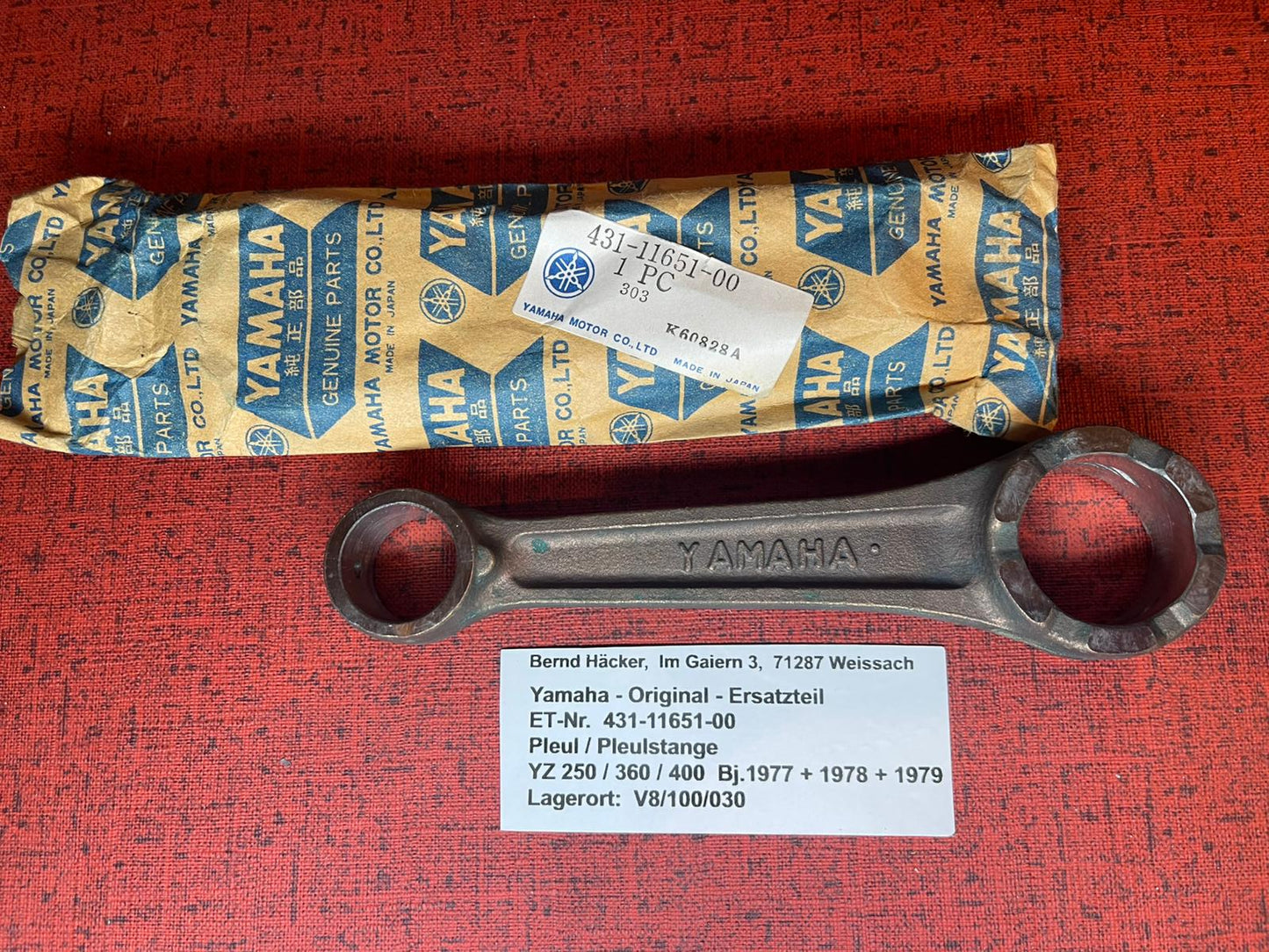 Pleul YZ400 YZ360 YZ250 MX360  Yamaha 431-11651-00 neu