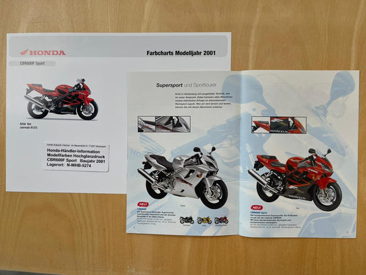 CBR600FS CBR 600 FS Sport Baujahr 2001 - Honda Original Farbchart Prospekt