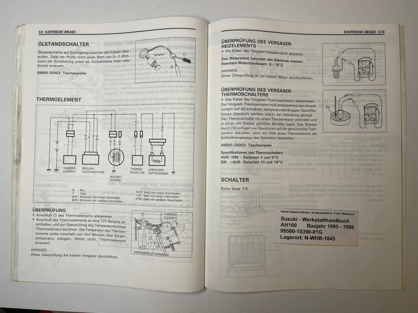 Werkstatthandbuch Suzuki AH100 AH 100 Bj. 1995 - 1996