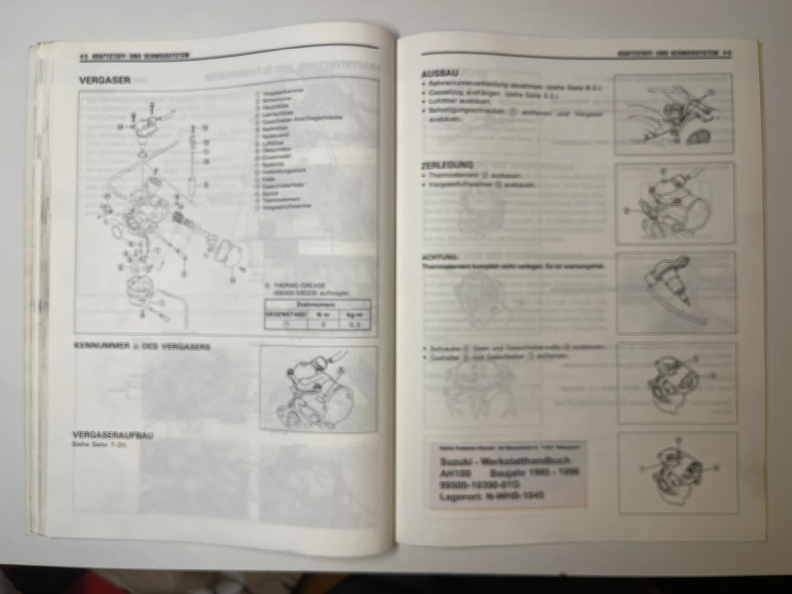Werkstatthandbuch Suzuki AH100 AH 100 Bj. 1995 - 1996