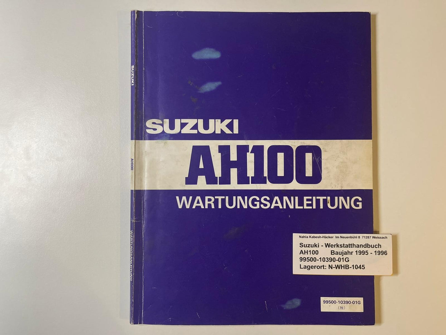 Werkstatthandbuch Suzuki AH100 AH 100 Bj. 1995 - 1996