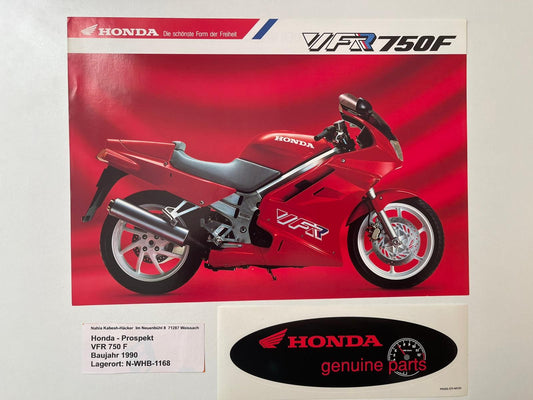 Prospekt Honda VFR750F VFR 750 F Bj. 1990 + Aufkleber