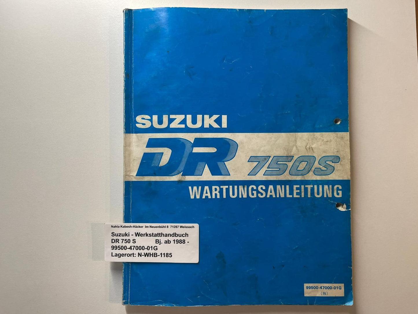 Werkstatthandbuch Suzuki DR750S DR 750 S Bj. ab 1988 -