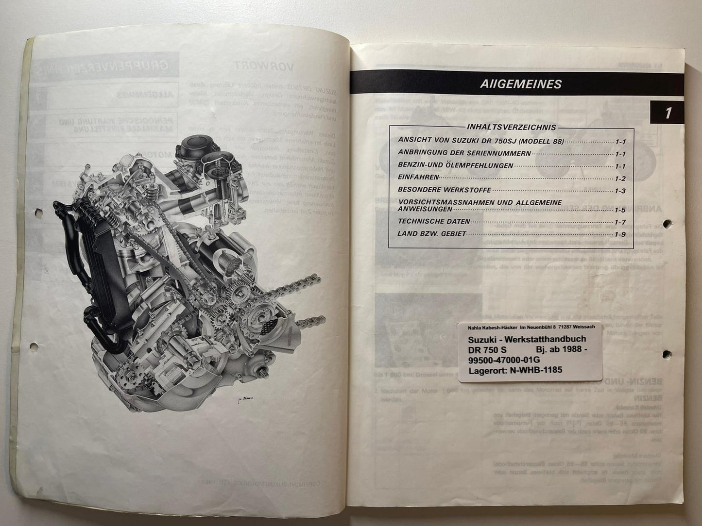 Werkstatthandbuch Suzuki DR750S DR 750 S Bj. ab 1988 -