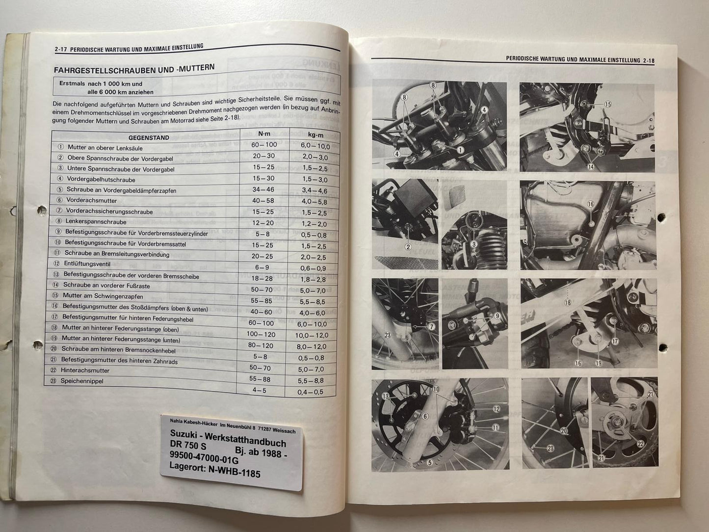 Werkstatthandbuch Suzuki DR750S DR 750 S Bj. ab 1988 -