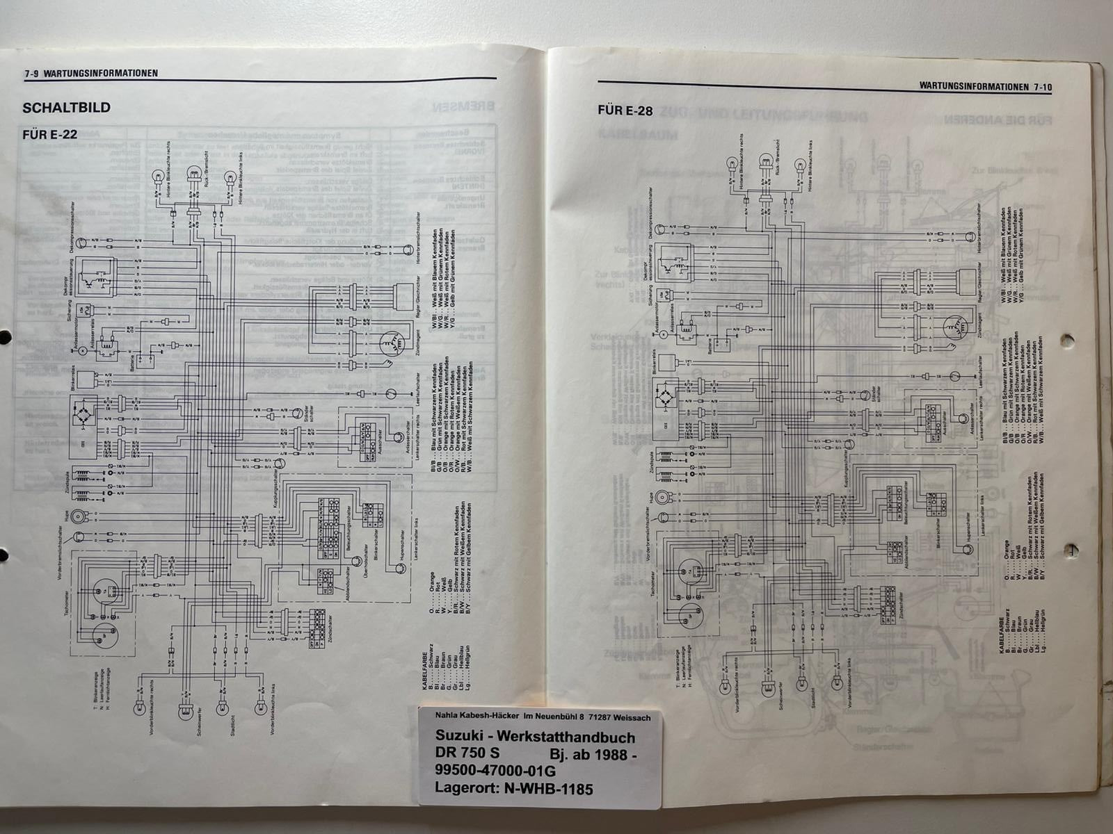 Werkstatthandbuch Suzuki DR750S DR 750 S Bj. ab 1988 -