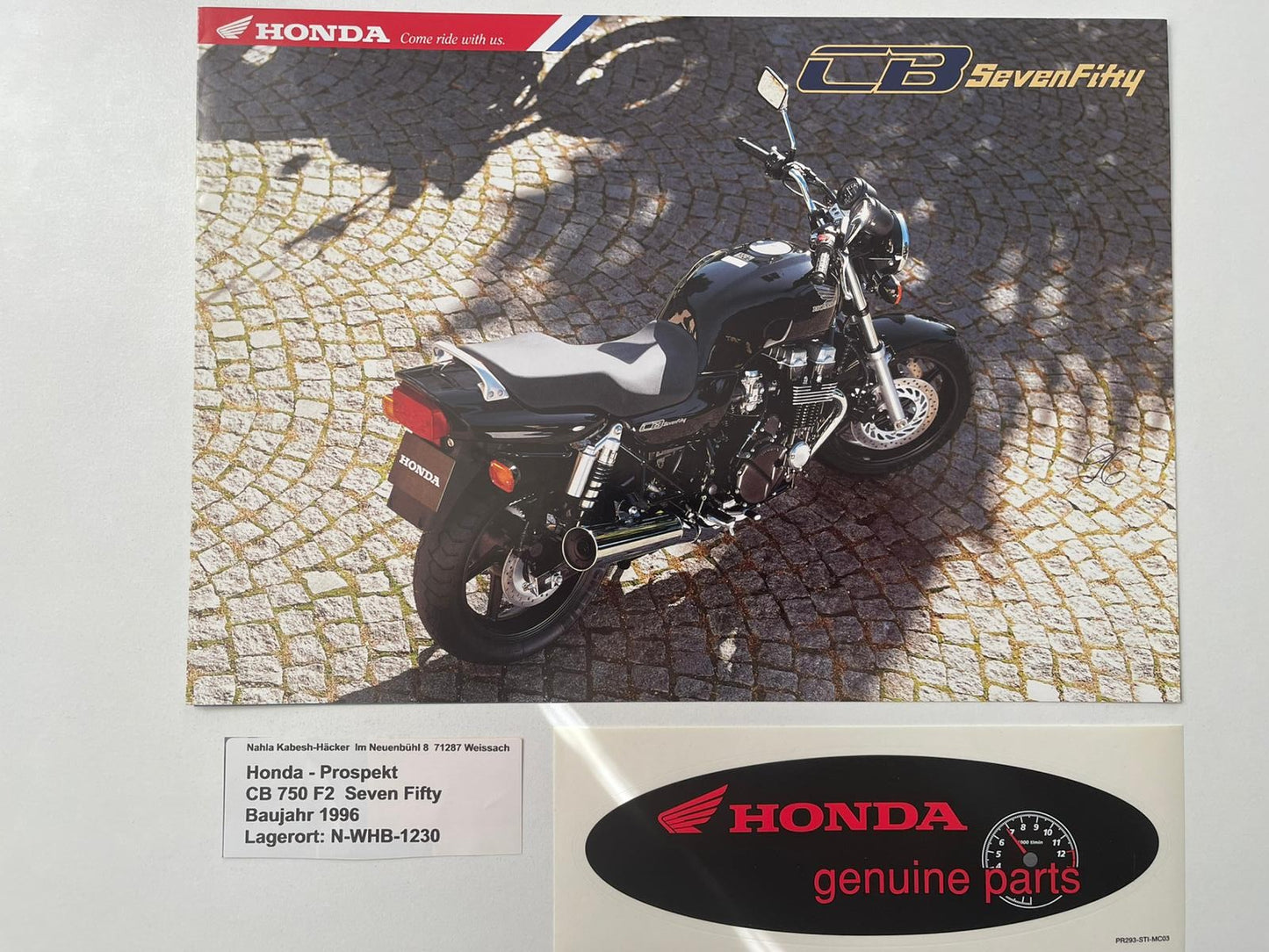 Prospekt Honda CB750F2 Seven Fifty Bj. 1996 + Aufkleber
