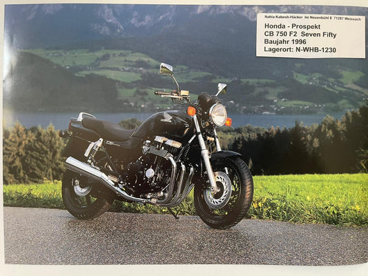 Prospekt Honda CB750F2 Seven Fifty Bj. 1996 + Aufkleber