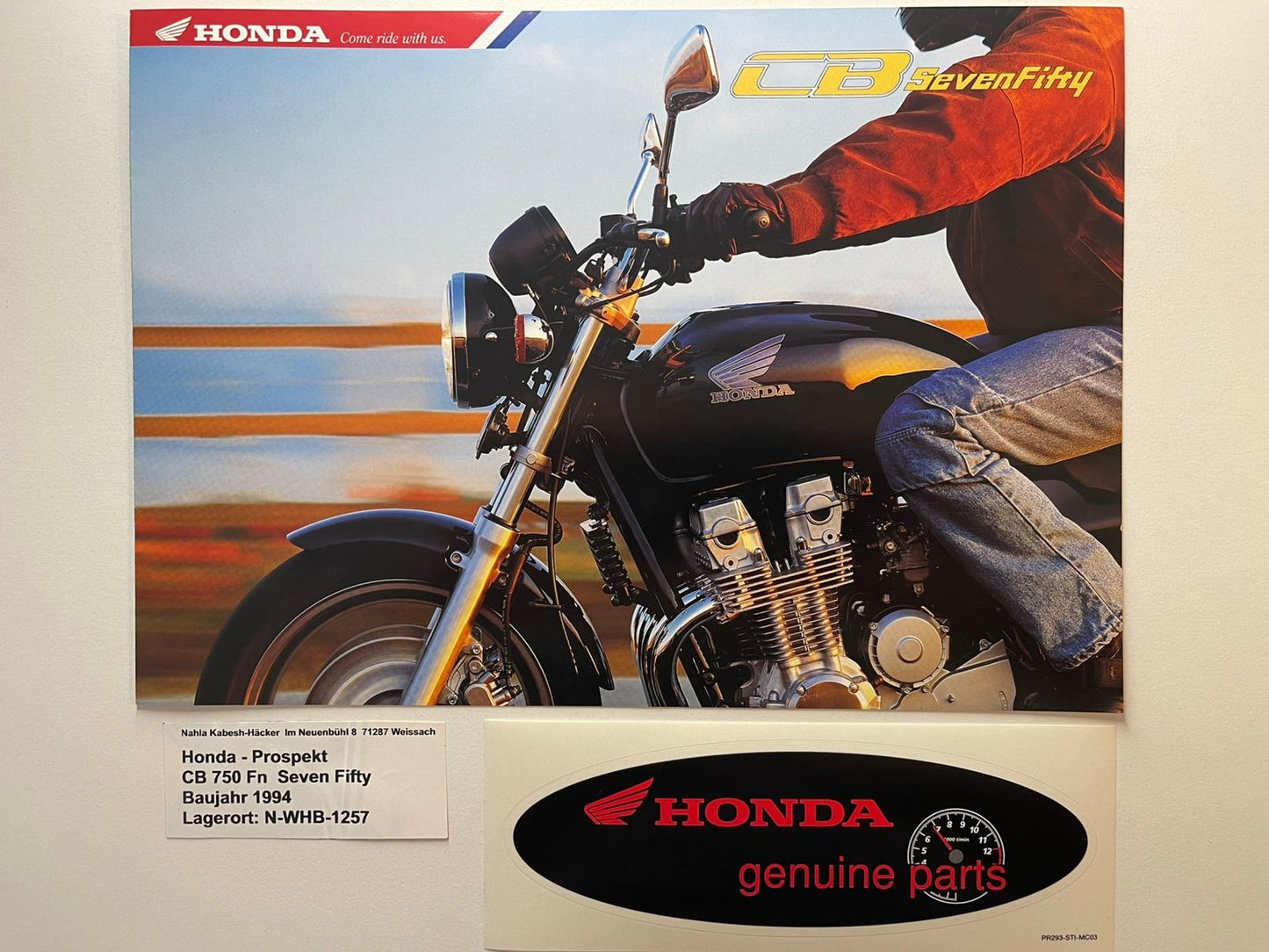 Prospekt Honda CB750F2 CB 750 F2 Seven Fifty Baujahr 1994 + Aufkleber