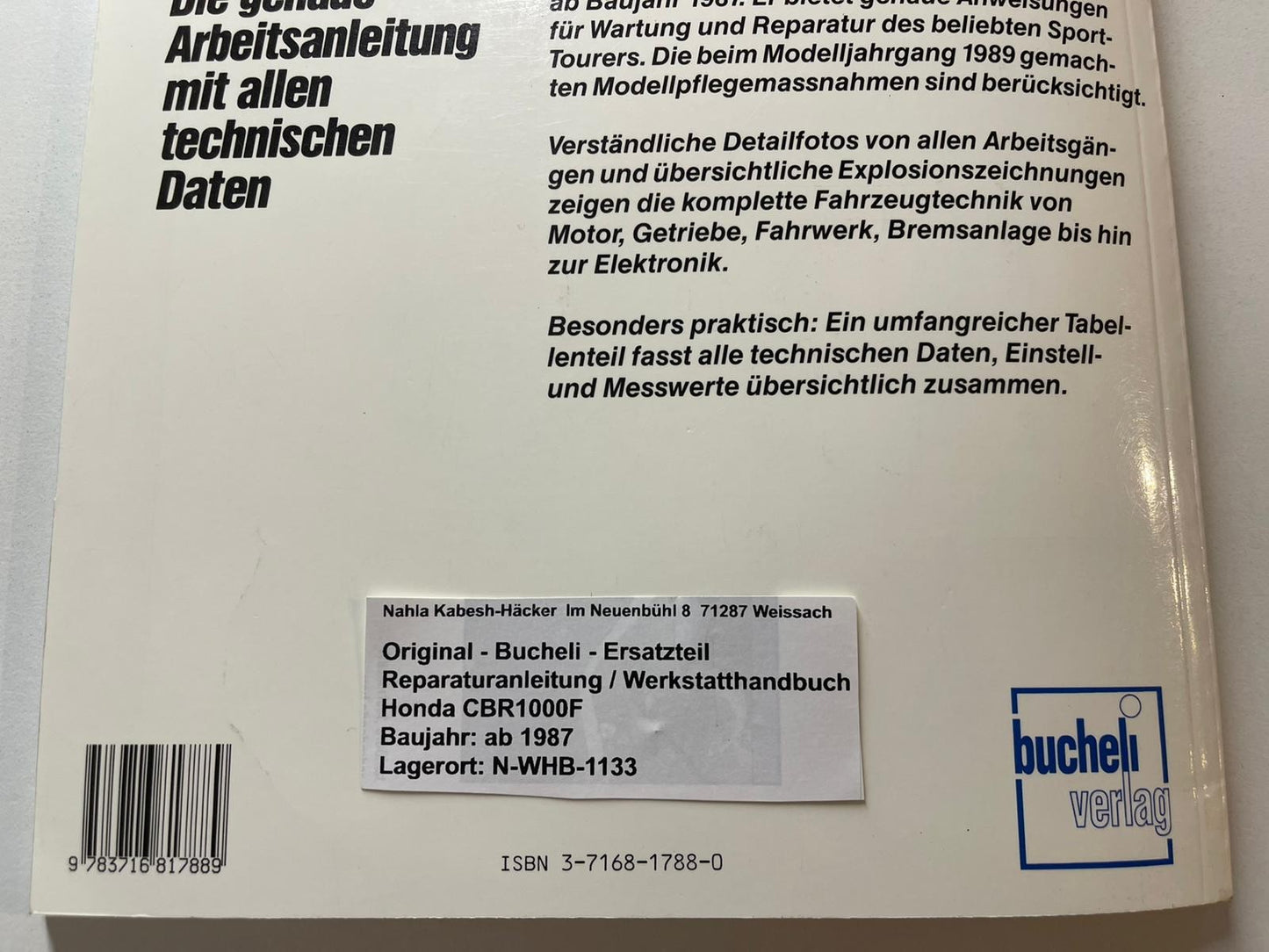 WORKSHOP MANUAL _ GERMAN _ original _ SUZUKI_ GSX 750 _ year of manufacture 1998