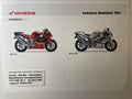 VTR1000SP1 VTR 1000 SP-1 SP1 Bj. 2001 - Honda Original Farbchart Prospekt