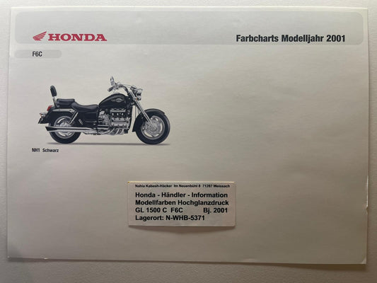 GL1500C GL 1500 C  F6C Bj. 2001 - Honda Original Farbchart Prospekt