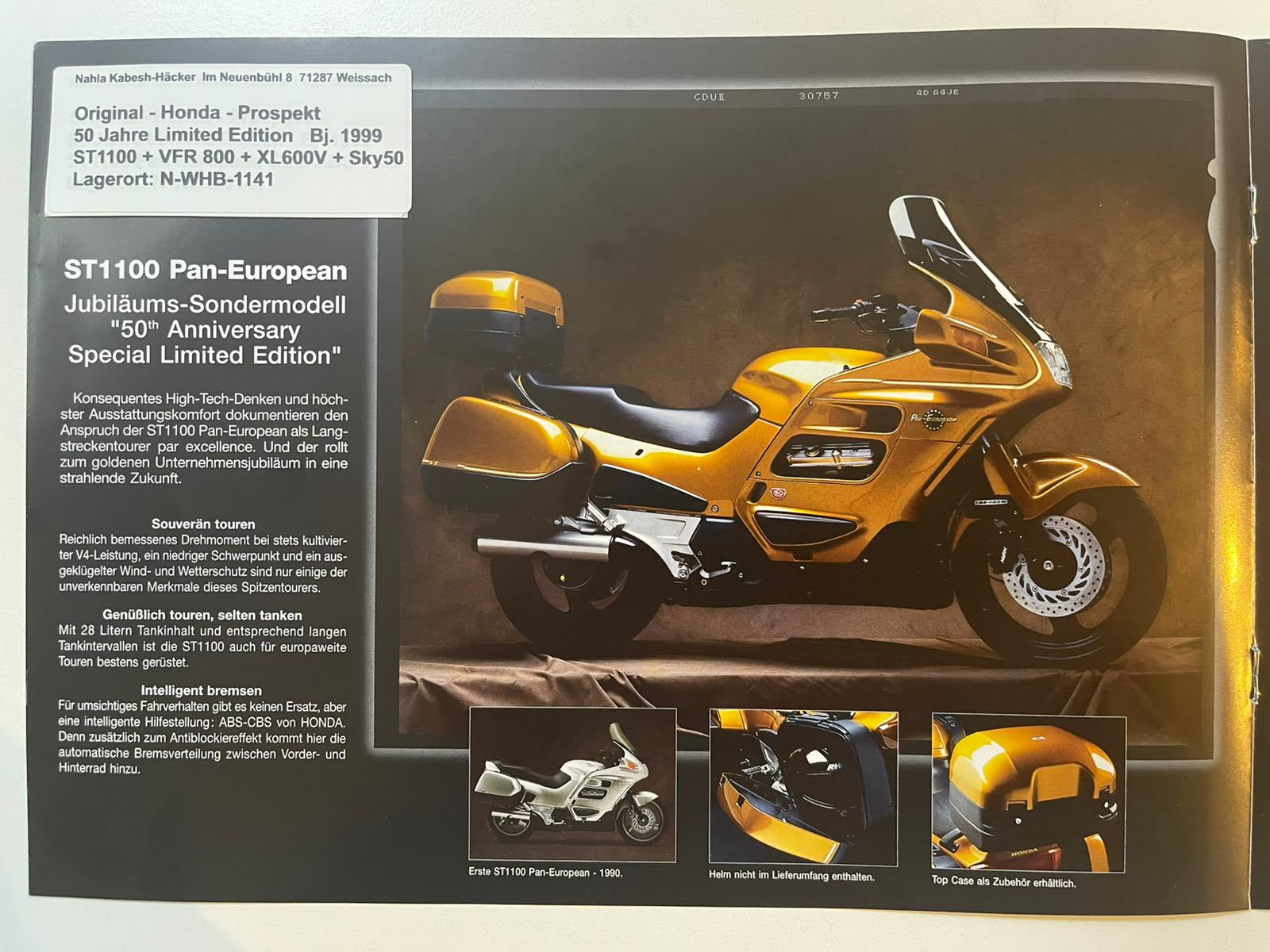Sammel Prospekt Honda SGX50 Sky Limited Edition Bj. 1999+ + Aufkleber