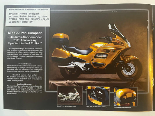 Sammel Prospekt Honda ST1100 Pan European Limited Edition Bj. 1999+ + Aufkleber