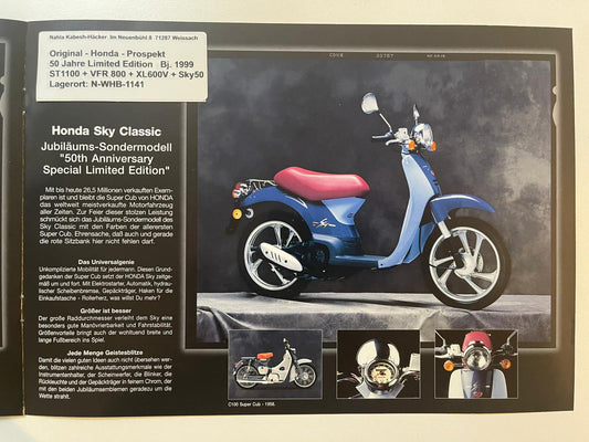 Sammel Prospekt Honda SGX50 Sky Limited Edition Bj. 1999+ + Aufkleber