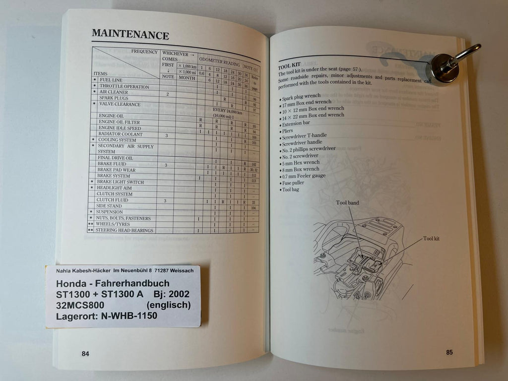 Fahrerhandbuch Honda ST1300 A Bj. 2002 Betriebanleitung 32MCS800