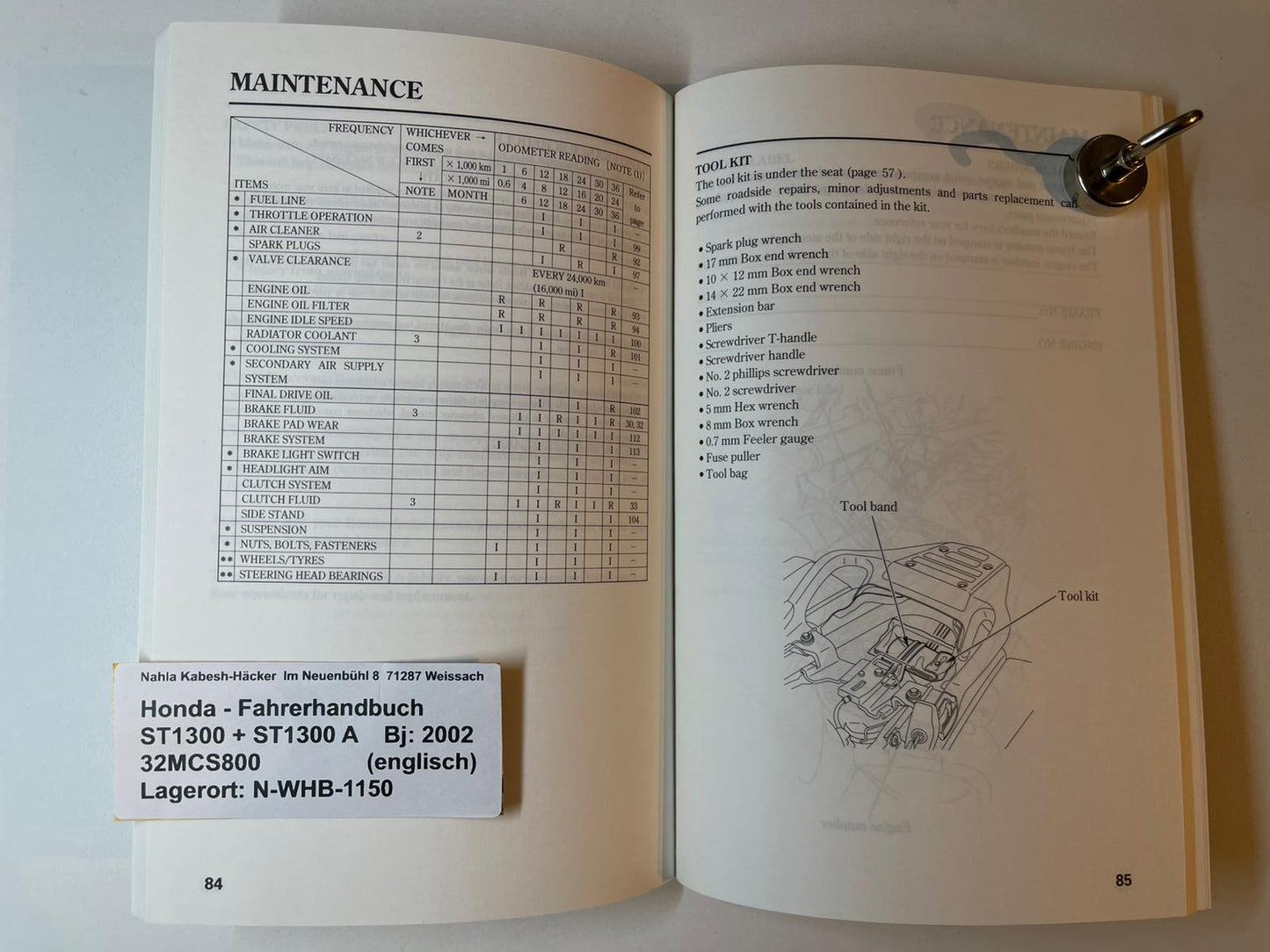 Fahrerhandbuch Honda ST1300 A Bj. 2002 Betriebanleitung 32MCS800