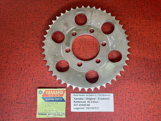 Original Yamaha YZ 125 1974-1977 Kettenrad hinten 45T - OEM 537-25445-00 neu