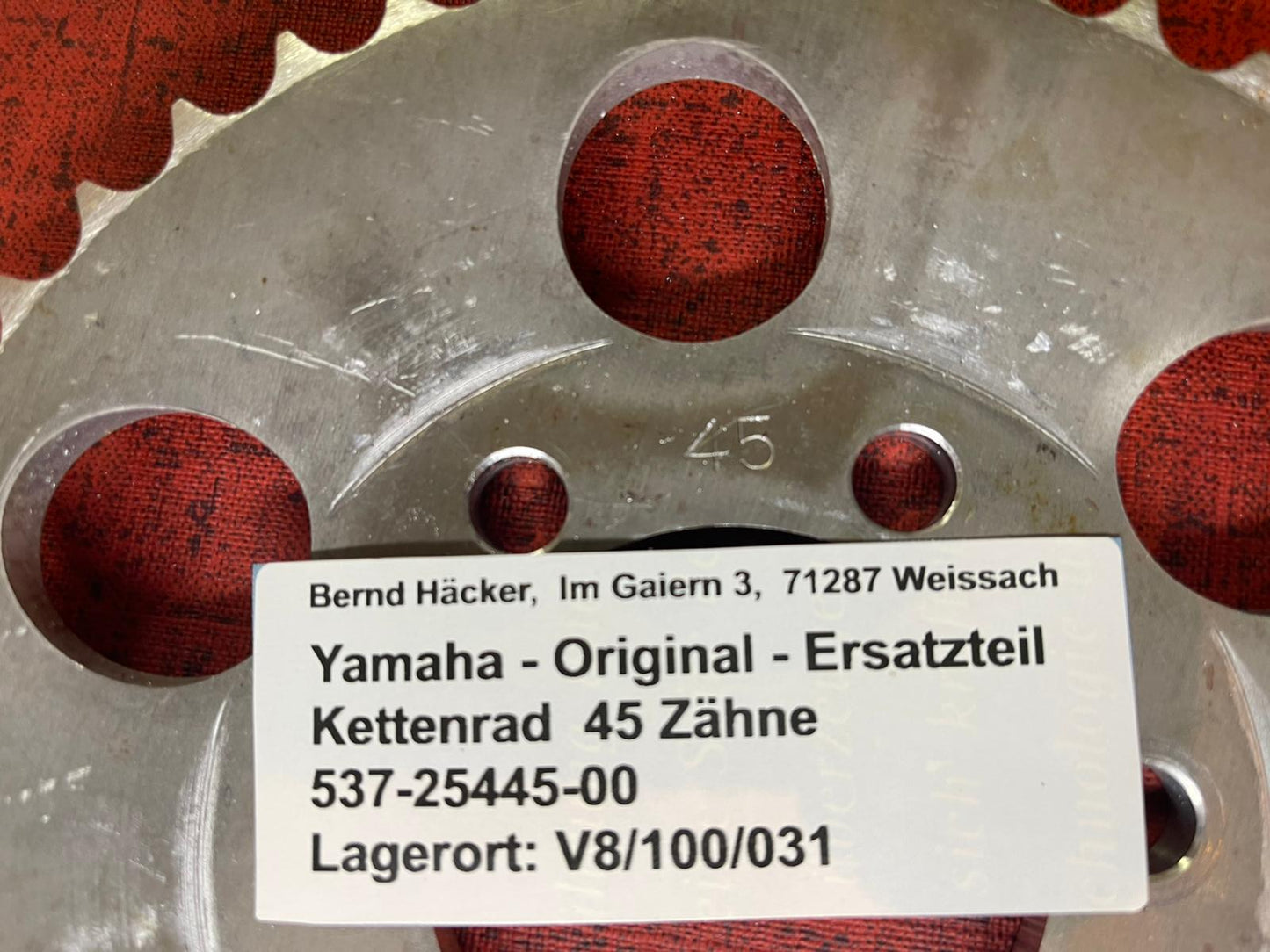 Original Yamaha YZ 125 1974-1977 Kettenrad hinten 45T - OEM 537-25445-00 neu