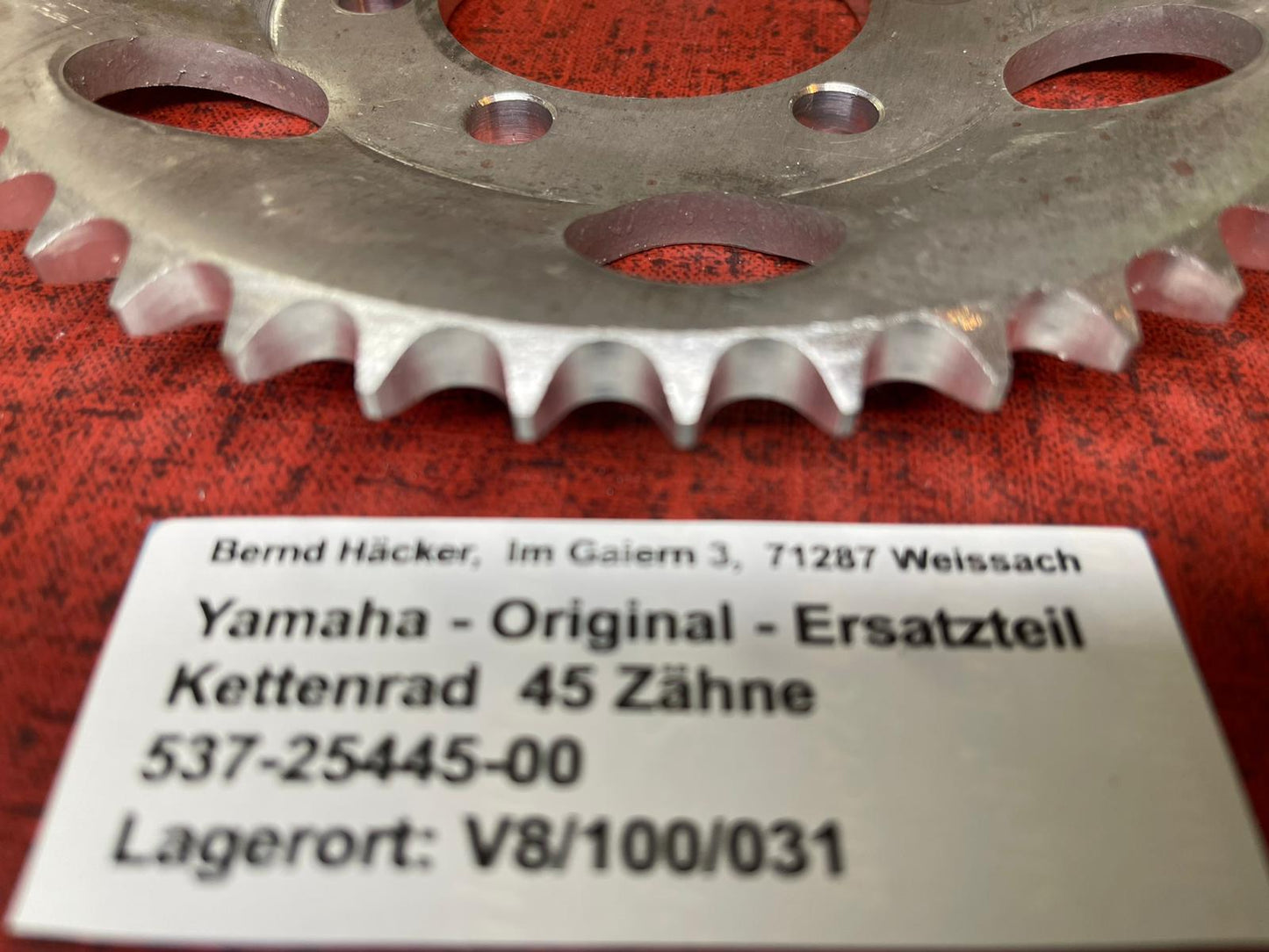 Original Yamaha YZ 125 1974-1977 Kettenrad hinten 45T - OEM 537-25445-00 neu