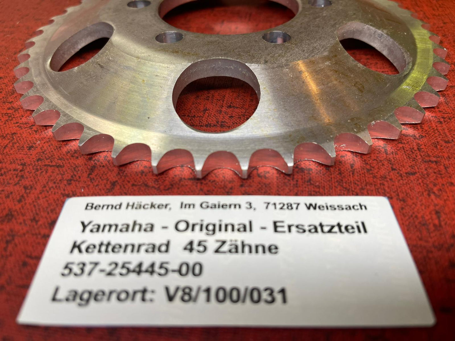Original Yamaha YZ 125 1974-1977 Kettenrad hinten 45T - OEM 537-25445-00 neu