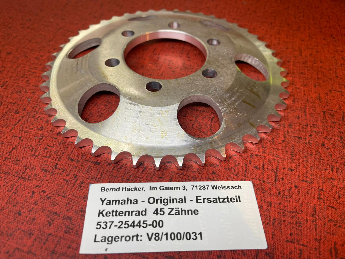 Original Yamaha YZ 125 1974-1977 Kettenrad hinten 45T - OEM 537-25445-00 neu
