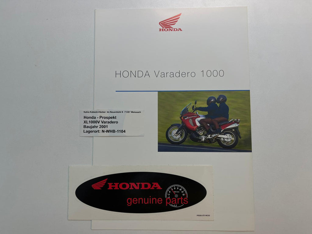 Prospekt Honda XL1000V Varadero Bj. 2001 + Aufkleber neu