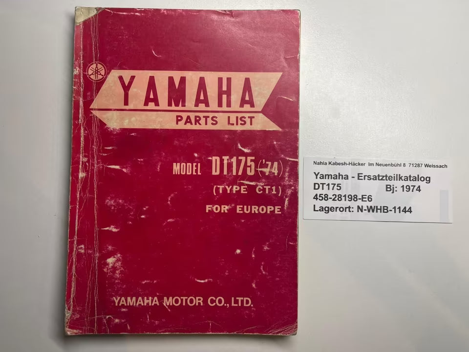 Ersatzteilkatalog DT175 DT 175 Typ CT1 Baujahr 1974 Yamaha Ersatzteilliste