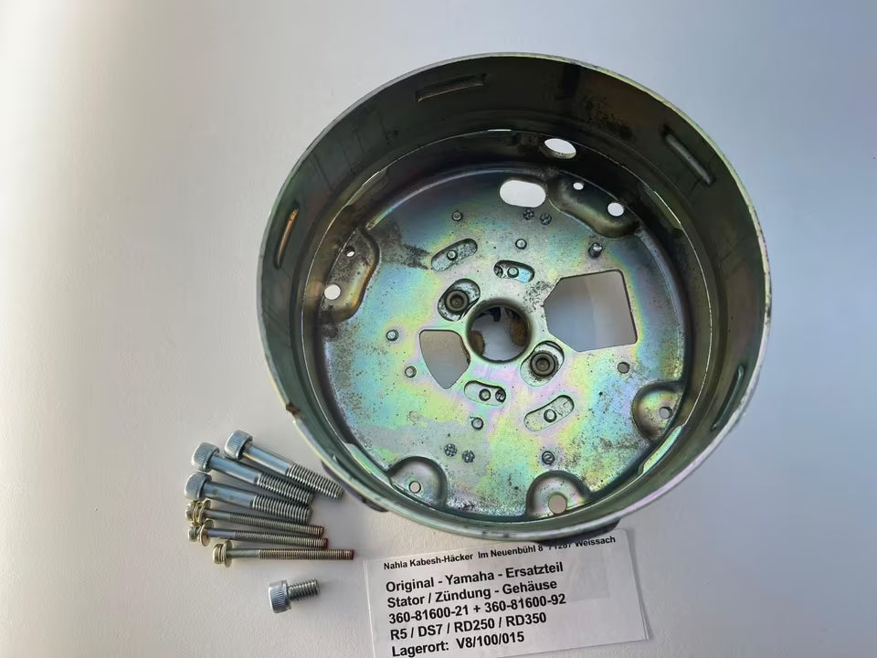 Stator Gehäuse Zündeinheit RD250 RD350 Bj. 1970 - 1976 Original Yamaha 360-81600-21